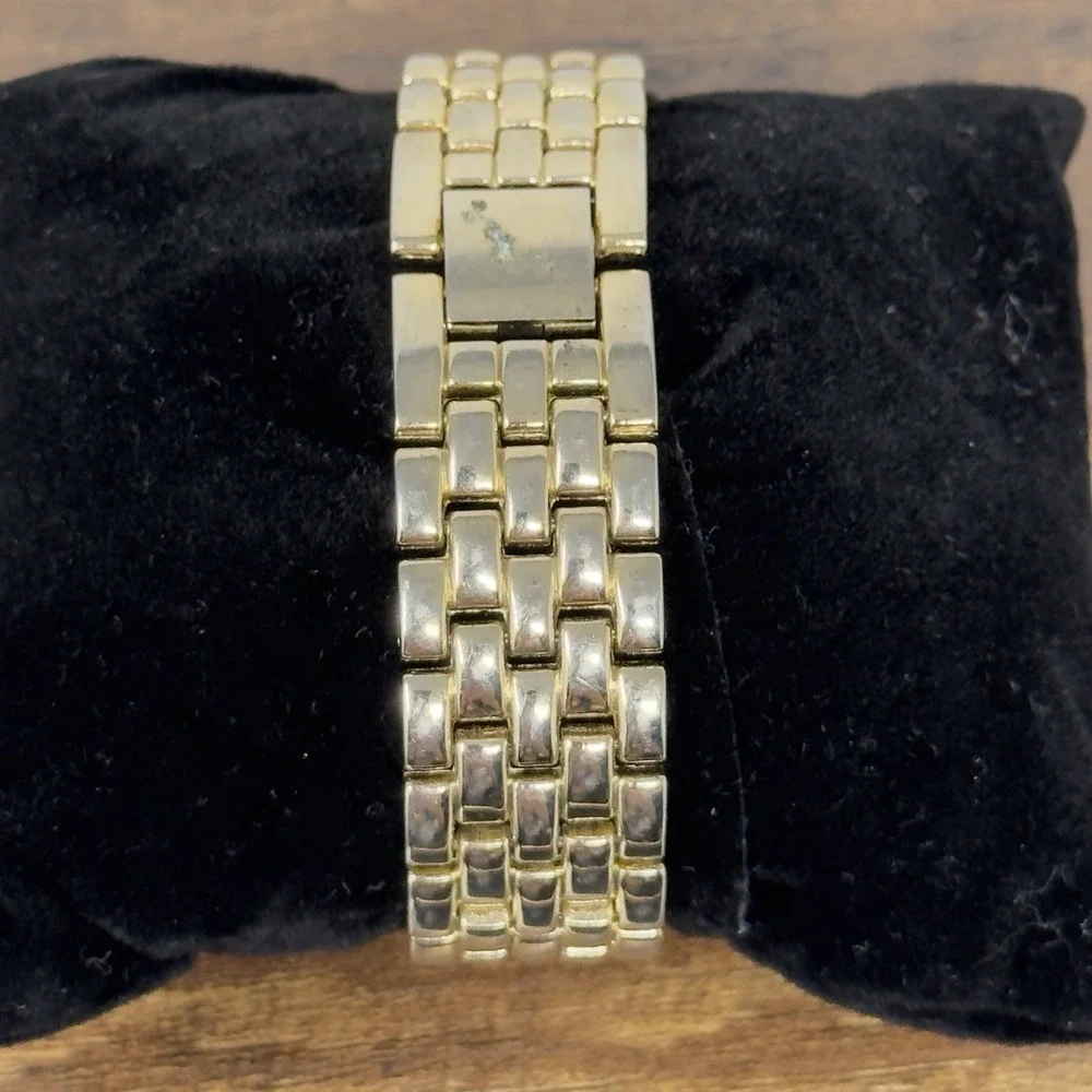 NY&C Women's Paved Tank Gold Tone Watch New Battery Works‎ Great